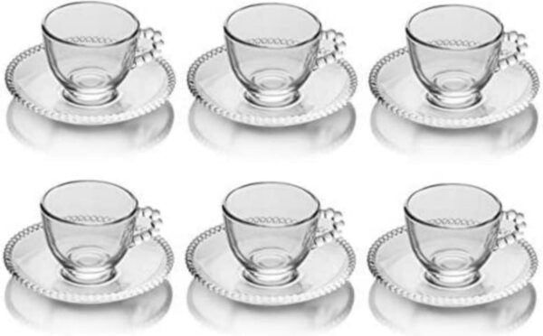 Perotti - Koffie/Thee Glazen Bekers + Schotels - 6 Persoons - Afbeelding 2