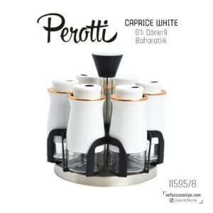 Perotti - 6-delige Draaiende Kruidenpotten Set - Wit
