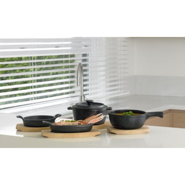 Cosy&Trendy - Gietijzeren Pan met Plankje - Serveerpan - Afbeelding 2