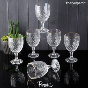 Perotti Diamante - Gold Ayakli Kadeh/Cam Bardak - Set van 6