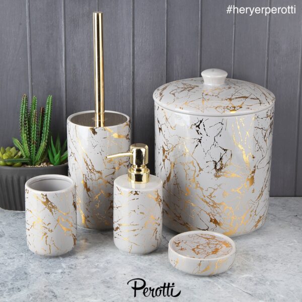 Perotti Prego - Porselen Banyo Takimi - Set van 5 - Grijs