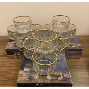 Pasabahce Elysia - Glazen Cerezlik/Cam Kase - Golden Touch - Set van 4