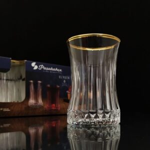 Pasabahce Elysia - Golden Touch Turkse Theeglazen - Set van 6 - Cam Cay Bardaklari