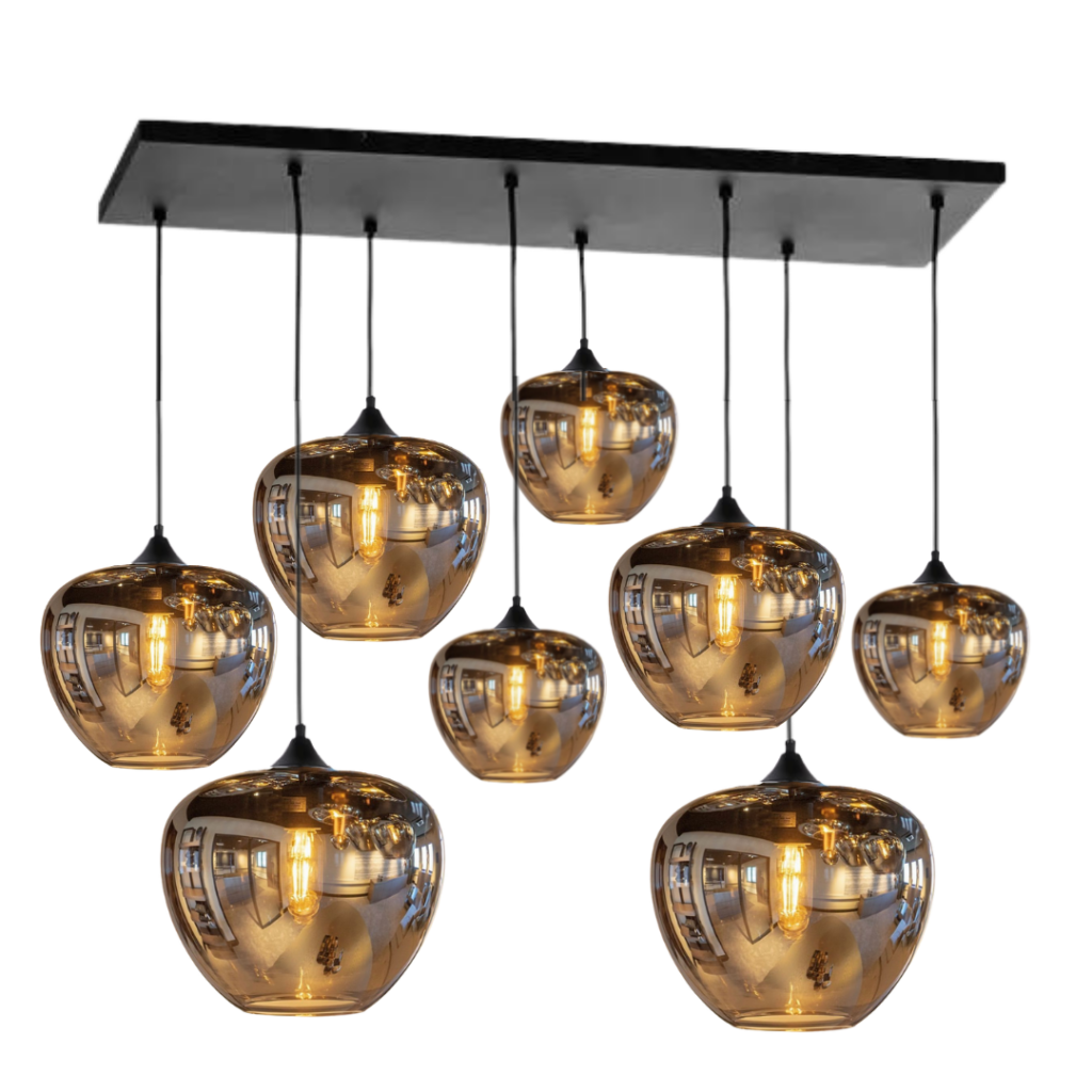 Homestar Hanglamp – 8 Bollen - Smoke Apple Glas Bulbs
