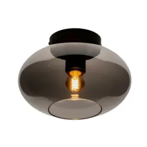 Plafondlamp - Ovaal - Evy Bulbs lamp - Smokeglas