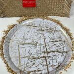 Homestar - Altin Mermer - Yuvarlak Tepsi - 36cm  -  Goud marble