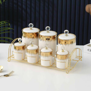 Homestar - Trend - Kruiden potjes - 7-delig - Goud / Wit