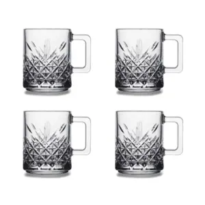 Paşabahçe Timeless - Cam Kupa 4'lü 250cc ( Orta Boy ) - Set van 4