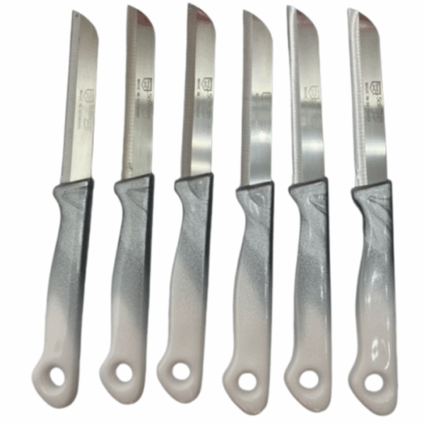 Solingen Fruitmessen - Kartelmessen - Meyve Bicagi - New Model - Set van 6 - Grijs wit