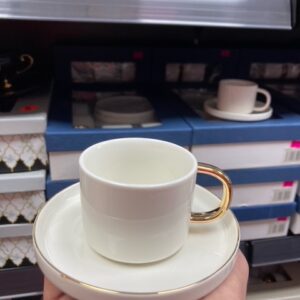 Homestar - Porselein Turkse Koffie Set - Turk Kahve Fincan Takimi - Goud - 12 delig