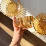 Bavary - Bal Rengi Kristal Cam Sunum Kase Seti - 12 parca - Afbeelding 2