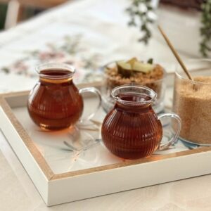 Mulex Ripple - Glazen Bekers - Kulplu Cam Cay Bardak Takimi - Set van 6