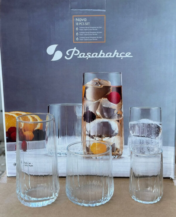Pasabahce Nova - 18 delig Glazen Beker Set - Cam Bardak Takimi - Afbeelding 2