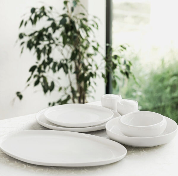 Almina Wave - Porselein Serviesset - 27-delig - 6 Persoons - Wit