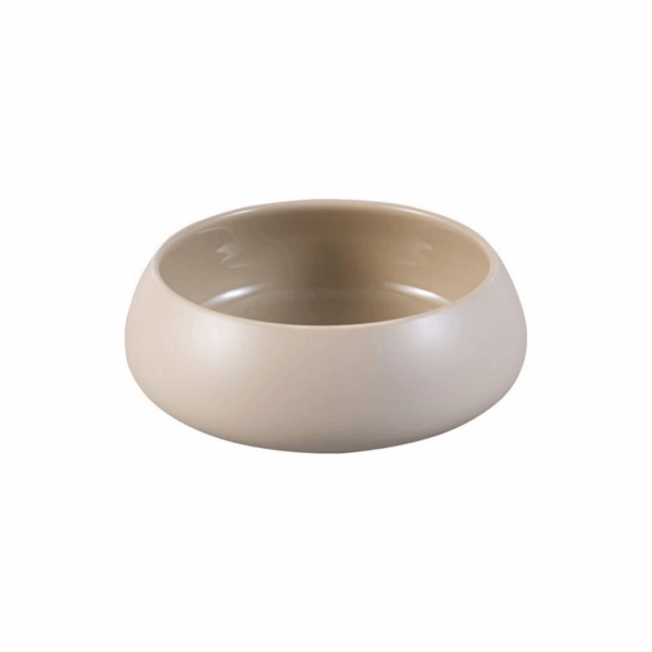 Chubby 1 Saladekom Taupe – Ø22 cm – Diepe Keramieken Kom – Organisch Design – Geschikt voor Salade, Pasta & Serveren
