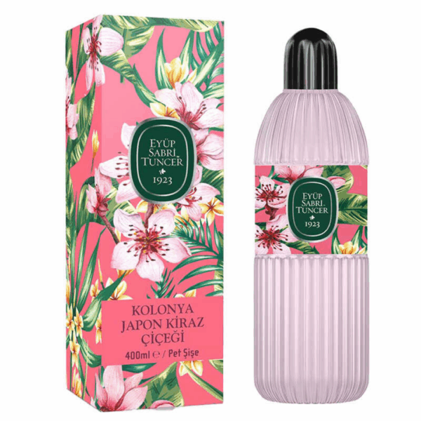 Eyüp Sabri Tuncer Kolonya Japon Kiraz Çiçeği – 400 ml – Eau de Cologne met Kersenbloesemgeur – Fris & Bloemig – Pet Fles