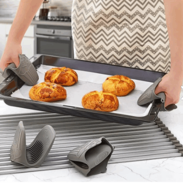 Hittebestendige Siliconen Pannenhouder - 2 Stuks – Tot 250°C – Anti-slip Grip - Afbeelding 2