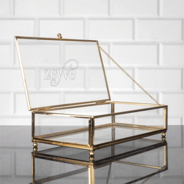 Glazen Kist - Goud – 25x15x6 cm - Sieradendoos