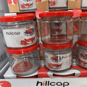 330 ml Glazen Pot met Deksel --6Stuks– Cam Kavanoz – Dessert- & Voorraadpot – Magnolia – Metalen Deksel in Zwart, Wit of Goud – Luchtdicht